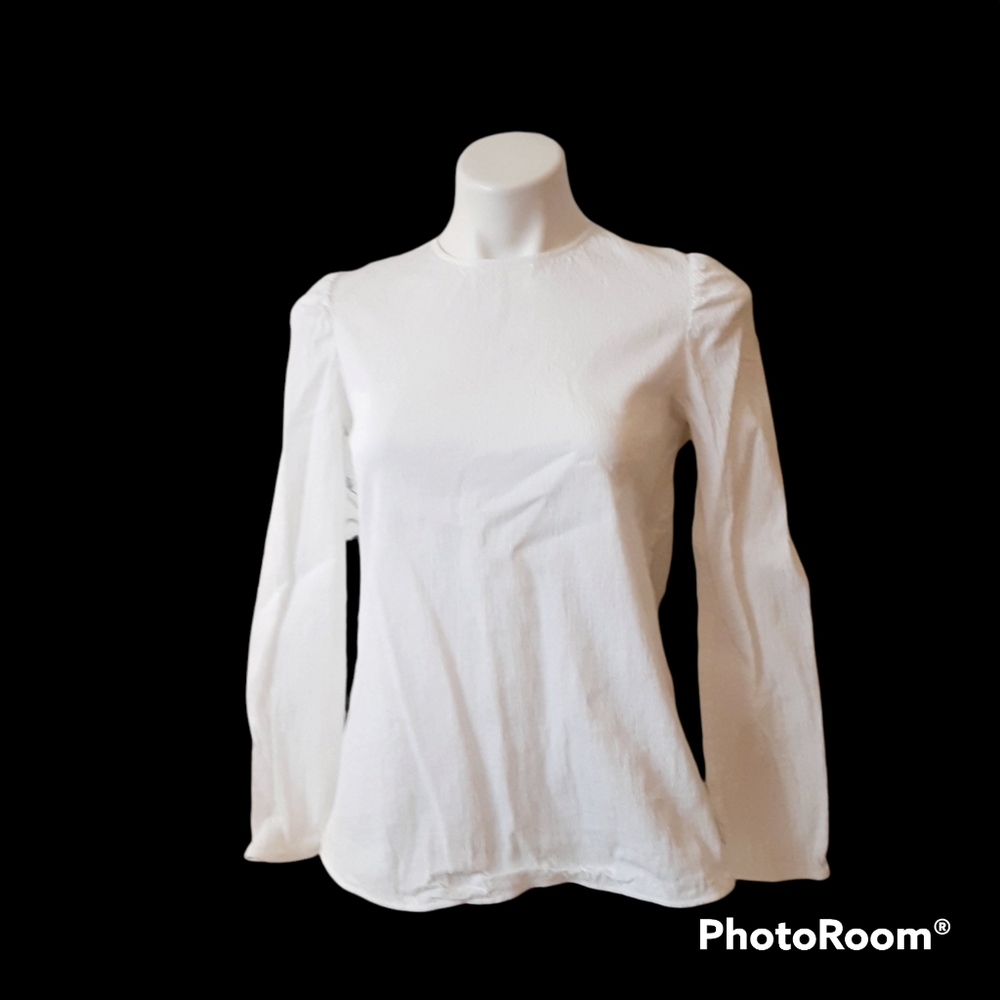 White Crinkled COS Longsleeve Top